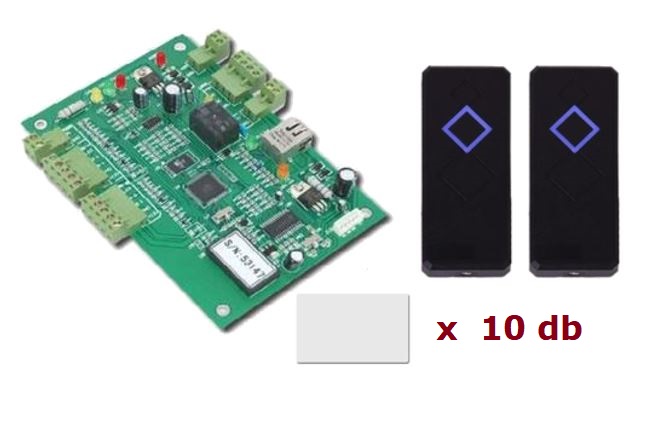 Egyajt�s Cryptex kompatibilis k�zpont, 2db RFID olvas� 125kHz, 10db k�rtya